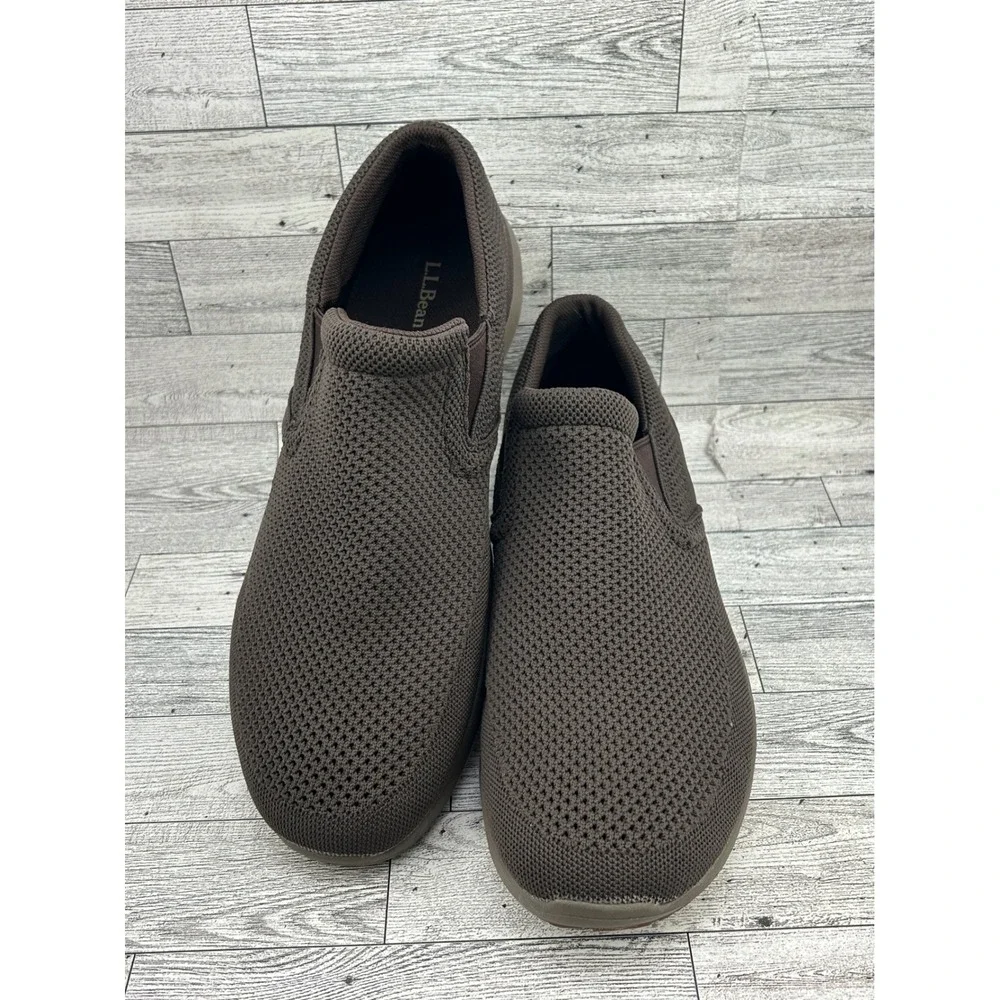 LL Bean Men Sz 13 Medium Brown Mesh Slip On Comfort Walking Shoes 506002